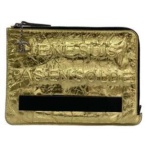 Chanel Clutch Bag Gold Black